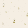 Papel pintado para niña - Flores blancas y puntos - papel pintado infantil