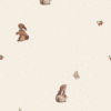 Papel tapiz para niña - conejitos y frambuesas