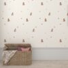Papel pintado con conejitos y frambuesas | Papel pintado infantil Motivo Conejitos | decoración para la habitación infantil