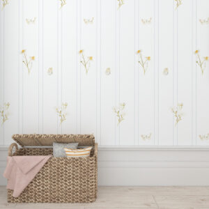 Papel pintado flores de manzanilla de campo