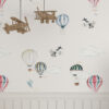 Papel pintado de globos y aviones