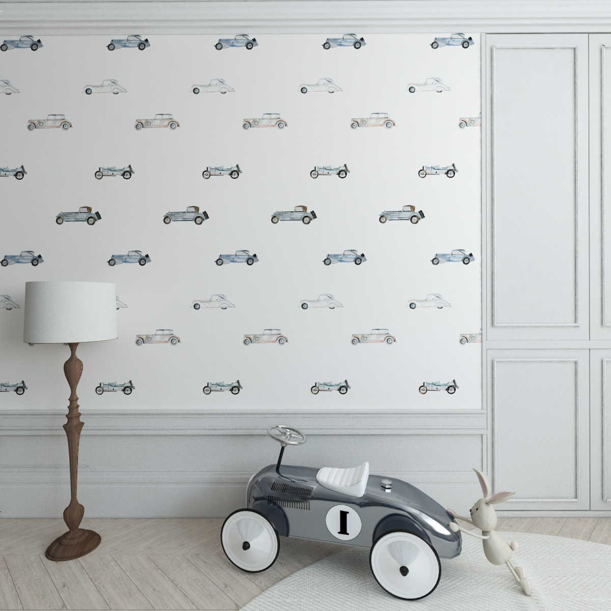 Papel pintado de coches antiguos para habitación de niño 2 papel pintado coches antiguos para la habitación de un niño