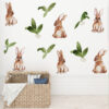 Pegatinas Conejitos en la hierba Vinilo de pared para niño Motivo Bosque | decoración de la habitación para niño