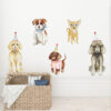 Pegatinas de Perritos Pegatina de pared para niño Tema Cumpleaños de perros | decoración de interiores para habitación de niño