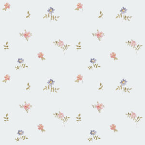 Papel pintado con flores color té y azules | Papel pintado para el hogar Motivo floral | decoración de interiores para la habitación del hogar