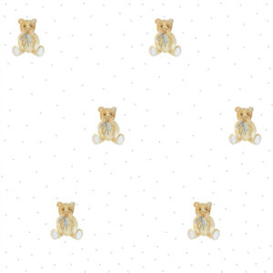 Papel pintado de osito beige | Papel pintado para niña con motivo de osito | decoración para habitación de niña