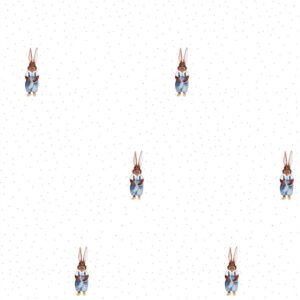 Papel pintado conejo Stanisław | Papel pintado para niño Motivo Conejitos | decoración de habitación para niño