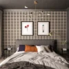 Papel pintado a cuadros para dormitorio moderno