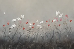 Fotomural de flores para la pared del salón