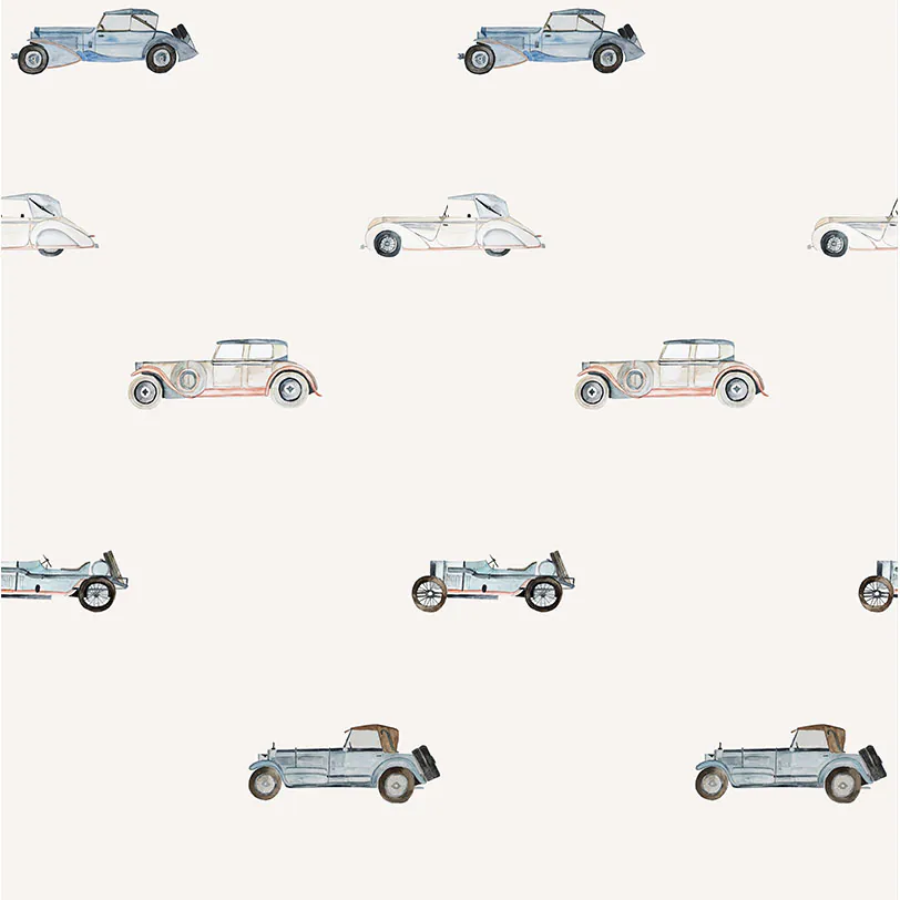 Papel pintado de coches antiguos para habitación de niño 1 tapeta vintage car