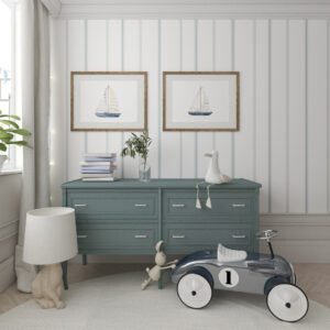 Przytulna sypialnie- tapeta w paski