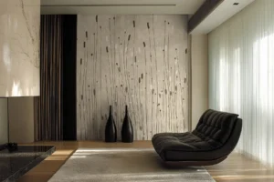 Fototapeta z minimalistycznym motywem traw i pałek wodnych na jasnym, neutralnym tle, idealna do salonu, sypialni, gabinetu lub przedpokoju.