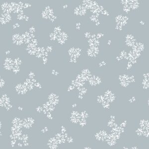 Papel pintado flores prado azul y blanco