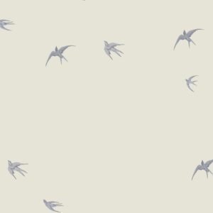 Papel pintado con pájaros azules para habitación de niño