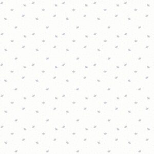 Papel pintado de pequeñas hojas celestes para dormitorio