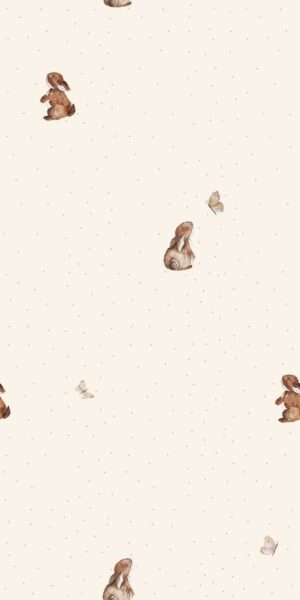 Papel pintado con conejitos y mariposas - en rollo