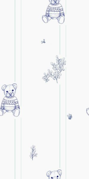 Papel pintado osito Hubert lineal - en rollo