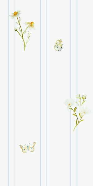 Papel pintado de flores de manzanilla de campo - en rollo