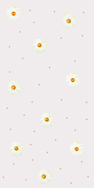 Papel pintado con delicadas margaritas sobre fondo rosa - en rollo