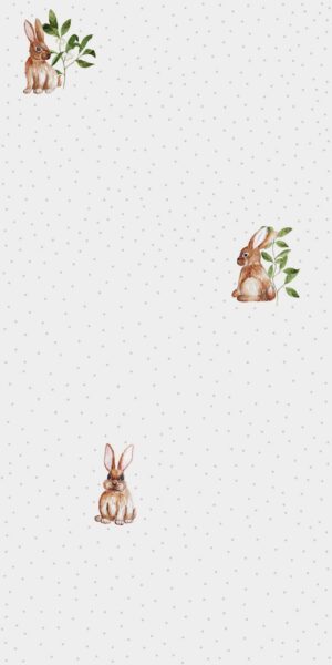 Papel pintado de conejitos y puntos - en rollo
