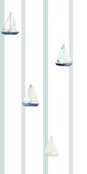 Papel pintado marino de barcos - en rollo