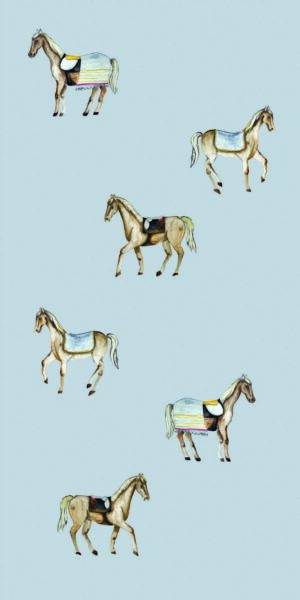 Papel pintado caballos azules - en rollo