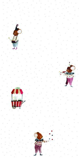 Papel pintado circo y puntos - en rollo