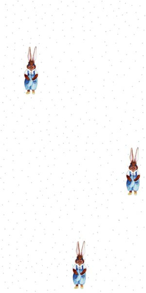 Papel pintado conejo Stanisław dots - en rollo