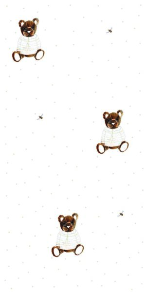 Papel pintado de la osita Alinka y las abejitas - en rollo