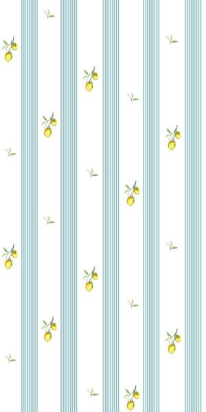 Papel pintado de limones y rayas - en rollo