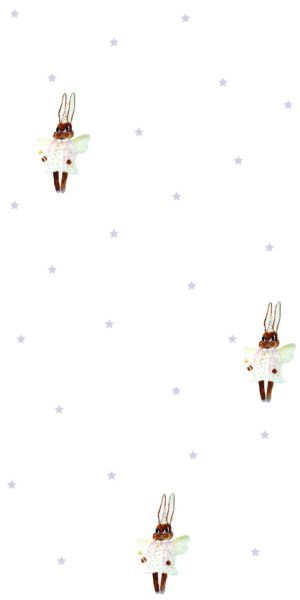 Papel pintado de conejito y estrellitas - en rollo