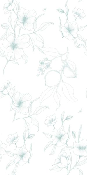 Papel pintado de flores lineales - en rollo