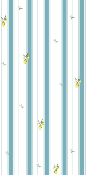 Papel pintado de limones y rayas gruesas - en rollo