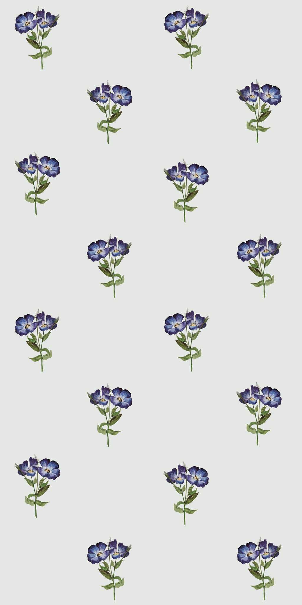 Papel pintado con flores de eustoma azul - en rollo 1 Papel pintado floral de eustoma azul - en rollo