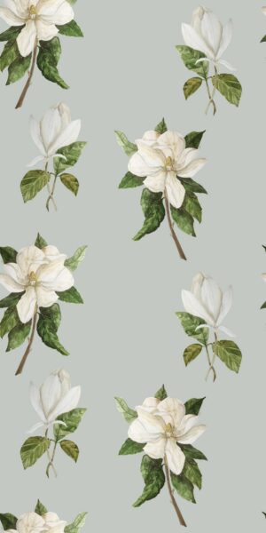 Papel pintado de flores de magnolia grandes - en rollo