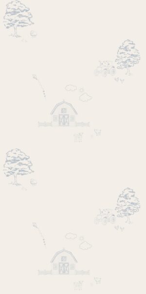 Papel Pintado Azul Campestre – Diseño Bucólico para la Pared