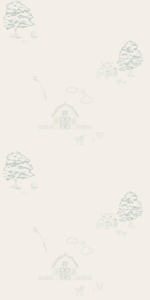 Papel Pintado Campo Idílico en Verde | Diseño Rústico para Pared